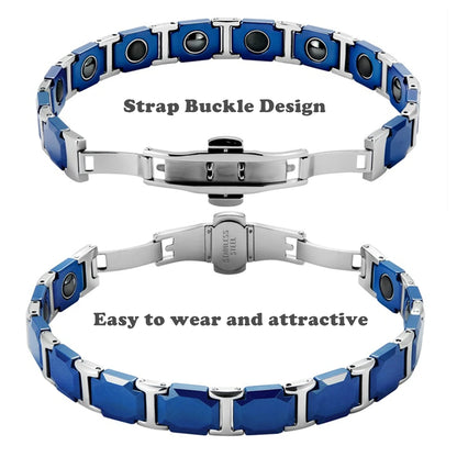 ARADOO Classic Dreamy Blue Ceramic Titanium Steel Bracelets Strap Buckle Design