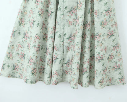 YENKYE Green Floral Print Sexy Spaghetti Straps Dress Women Low Waist A-line Midi Holiday Summer Dresses Party Robe 2025 Vestido