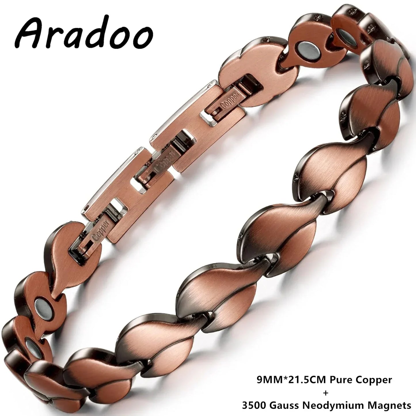 ARADOO Premium Copper Bracelets For Women with 3500 Gauss Neodymium Magnets Love
