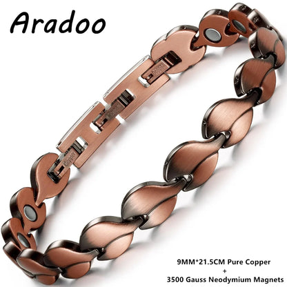 ARADOO Premium Copper Bracelets For Women with 3500 Gauss Neodymium Magnets Love