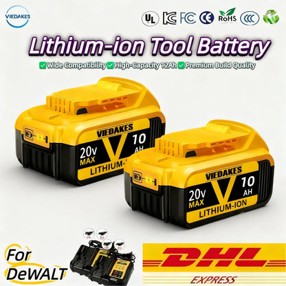 DeWalt 20V Replacement Battery – 8Ah, 10Ah & 12Ah Li-Ion | Compatible with DCB200, DCB205, DCD & DCF Series