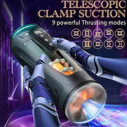 Telescopic Heating Male Intimate Massager, Digital Display Vibration Transparent Smart Training Adult Wellness Gadget