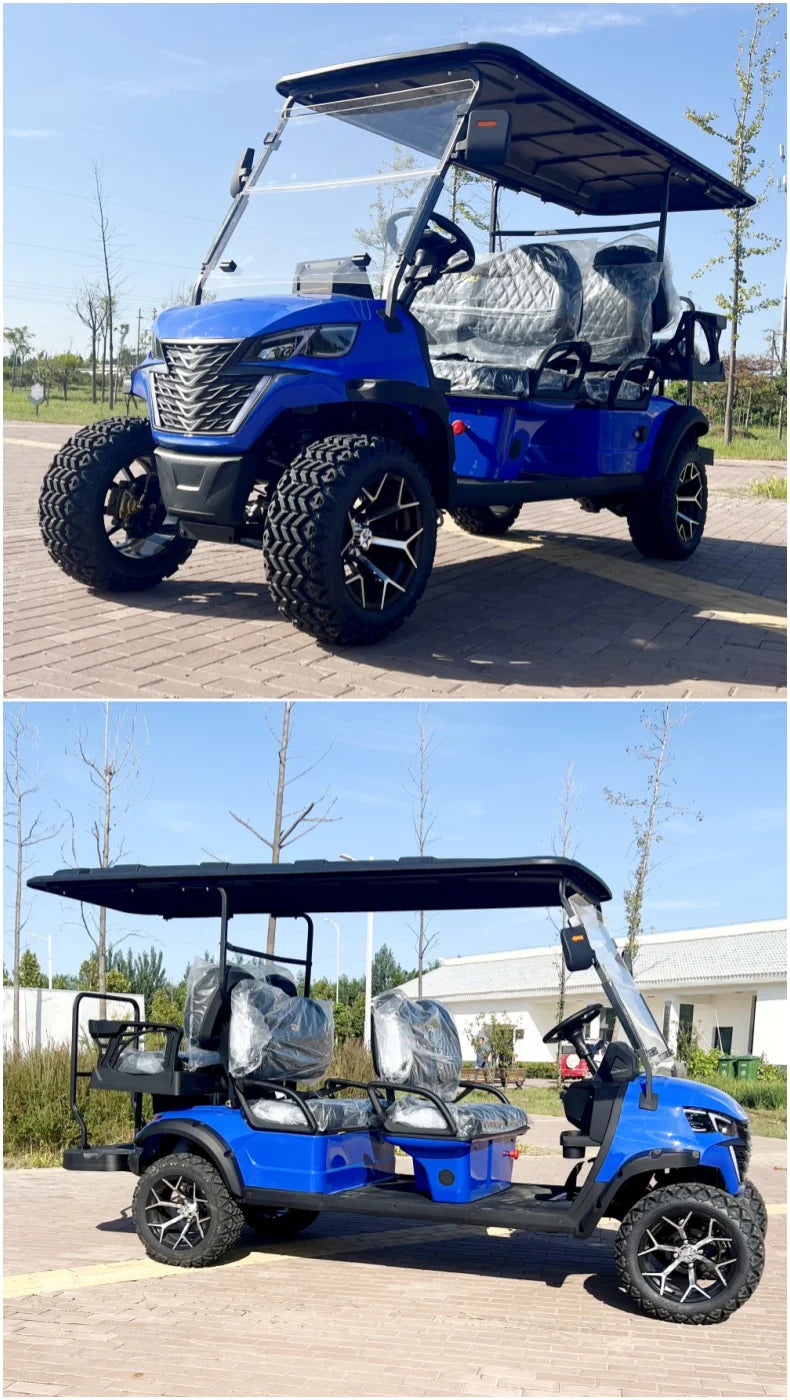2025 New 4+2 Seat Adult Multi-Function Electric Golf Cart with Customizable Speakers and LED Ambient Lights