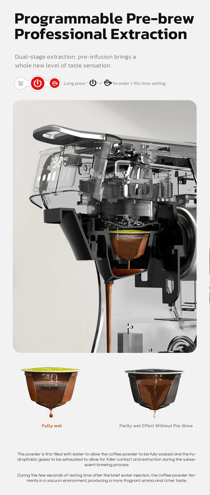 HiBREW 6in1 Capsule Coffee Machine Hot/Cold Multiple Espresso Cafetera Cappuccino Coffee Maker Dolce Gusto Nespresso Powder H1B