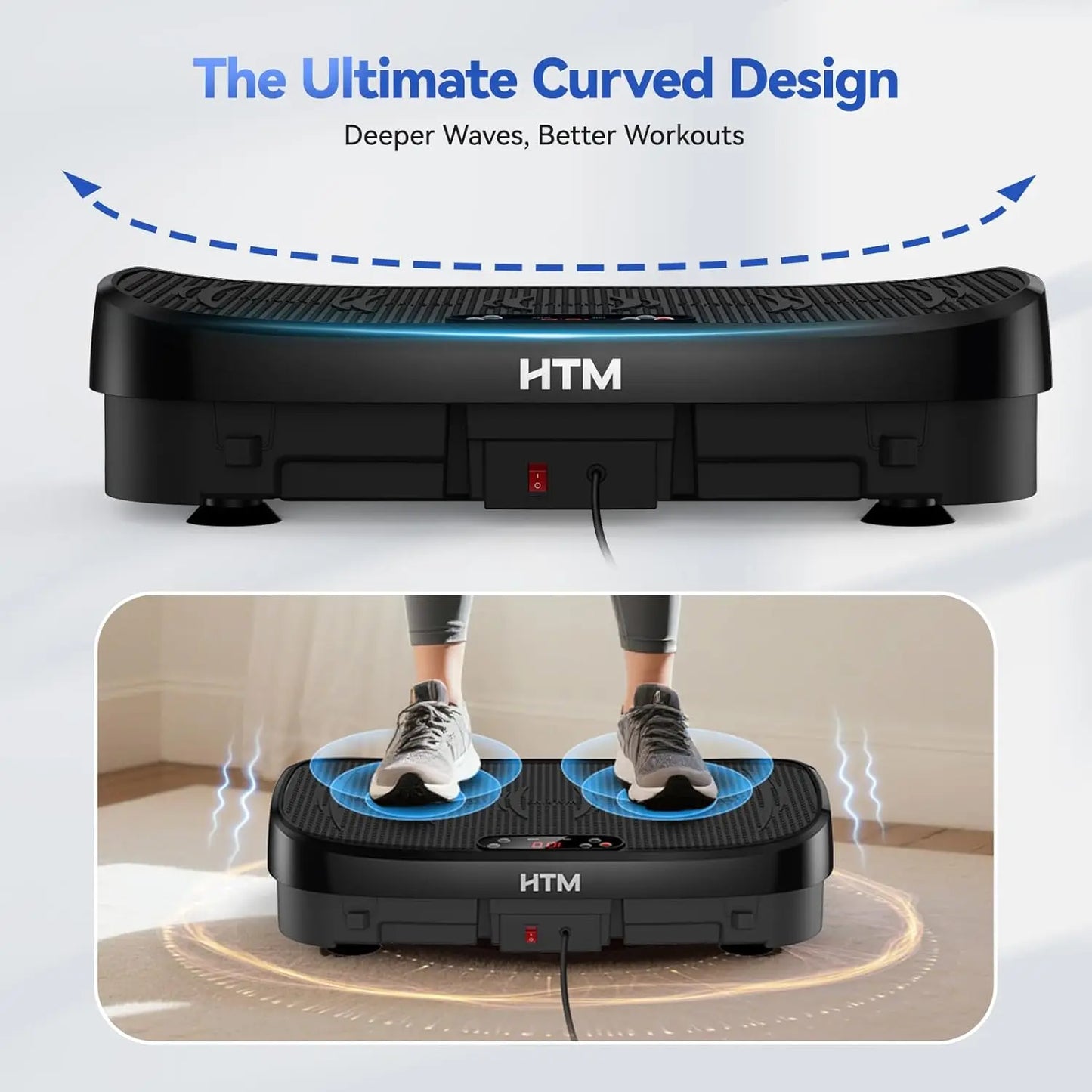 Vibration Plate Fitness Multi-Function Vibration Trainer 330lbs 120 Levels Whole Body Workout for Home Gym Muscle Relax Exercise