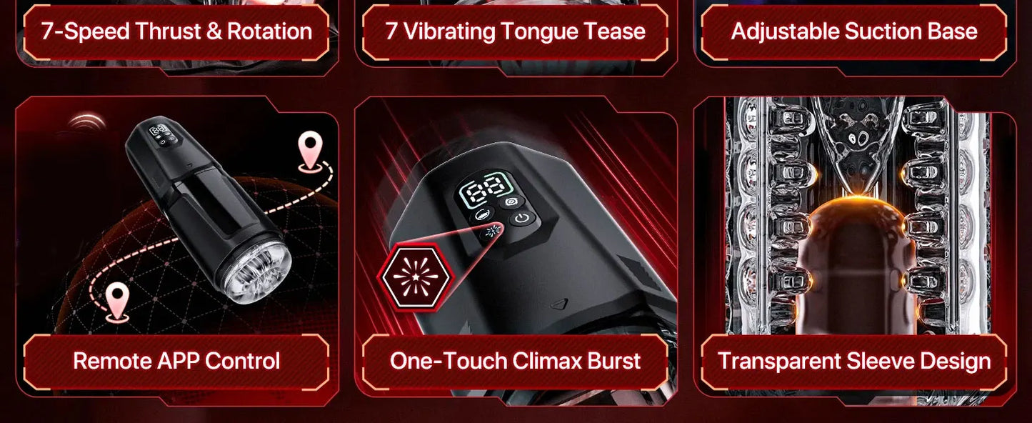 Automatic Rotating Vibrating Male Masturbator Penis Pump Thrusting Licking Sex Machine Stroker Pocket Pussy Sex Toys for Men 18+