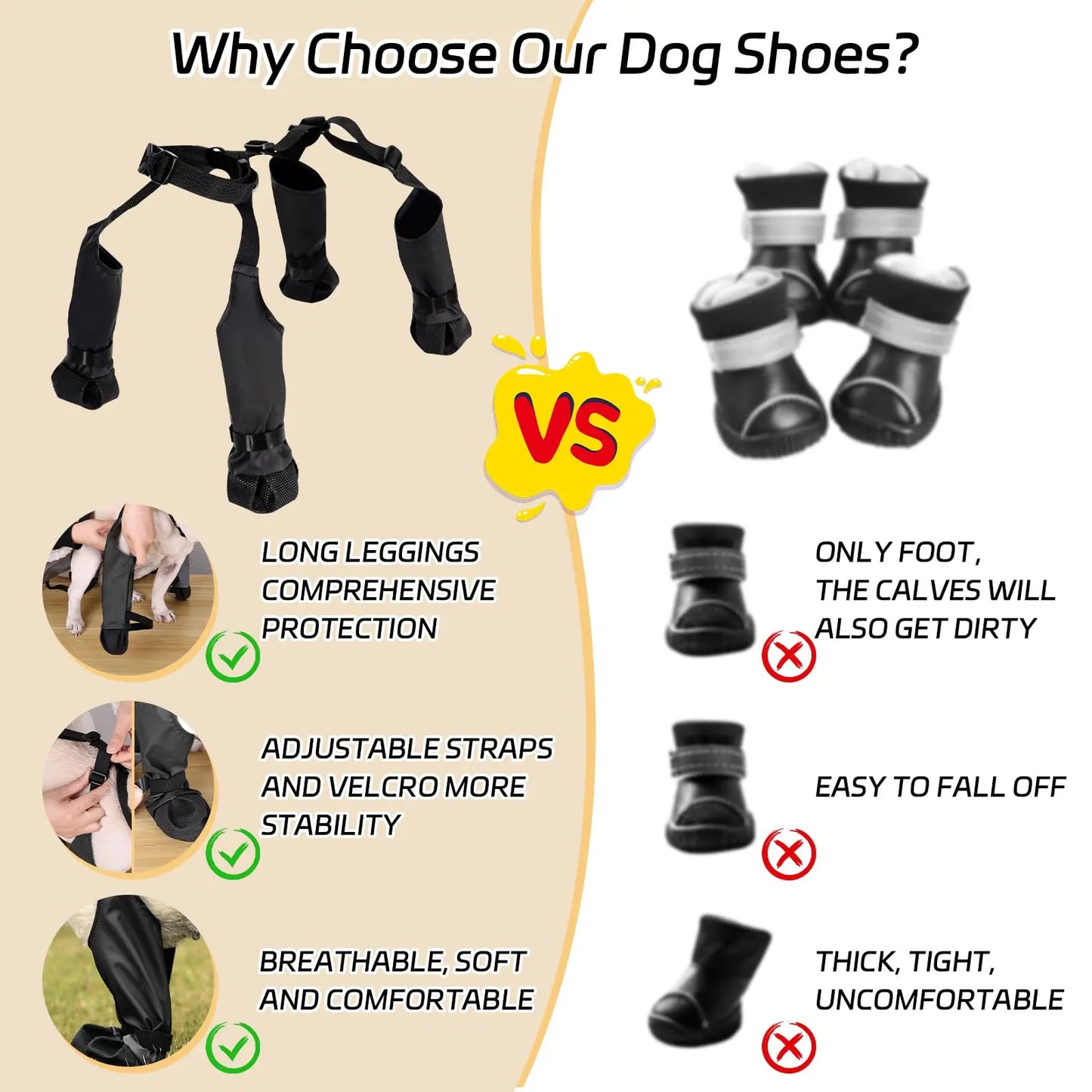 Waterproof Dog Shoes Adjustable Outdoor Walking Non-Slip Soft Dog Boots Bulldog Paw Protection Rainy Day Pet Breathable Shoes
