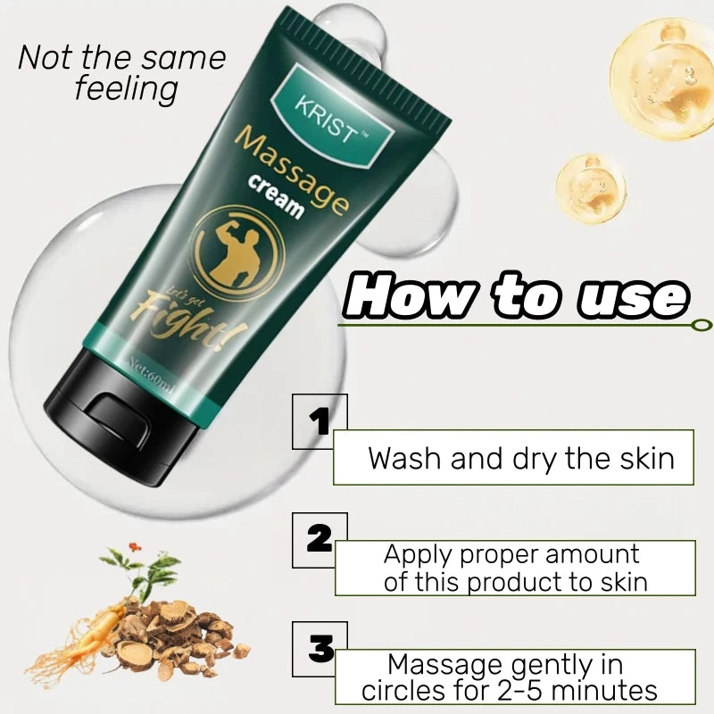 Men's Massage Cream for Intimate Experience Interactive Relaxation Fast Absorption Non-Greasy Promotes Bonding And Comfort