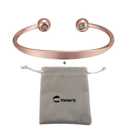 Vinterly Pure Copper Bracelets Magnetic Shiny Adjustable Bangles Arthritis Pain