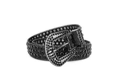 Men's Jeans Rhinestone Large Size Belt Women's Belt Western Denim Shiny Rivet Design Leather HipHop Punk Rock Y2K Style Belt