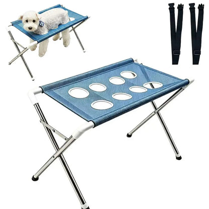 Portable Pet Grooming Bath Hammock Stand Adjustable Dog Cat Washing Restraint Mesh Support Rack Foldable Pet Bathing Helper
