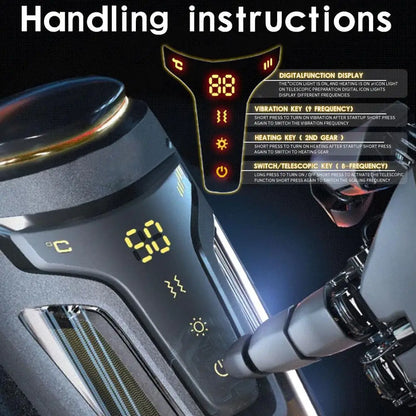 Telescopic Heating Male Intimate Massager, Digital Display Vibration Transparent Smart Training Adult Wellness Gadget