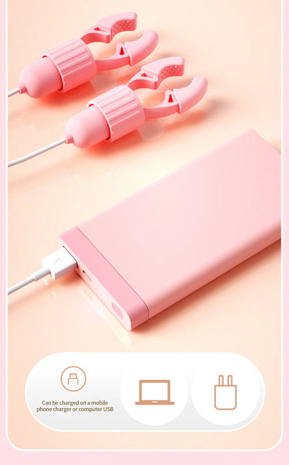 Vibrating Nipple Clamp Tongue Licking Sucking Vibrator For Women Breast Massage Labia Clitoris Clip Stimulation Massager Sex Toy