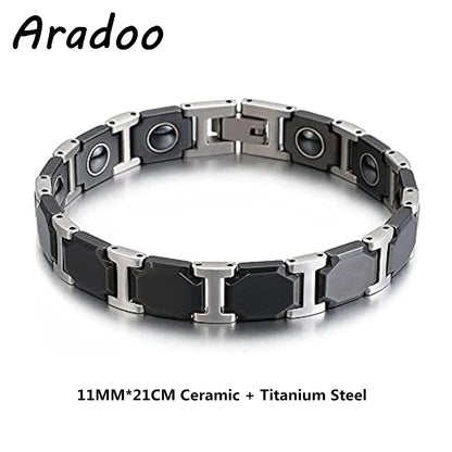 ARADOO Classic Dreamy Blue Ceramic Titanium Steel Bracelets Strap Buckle Design
