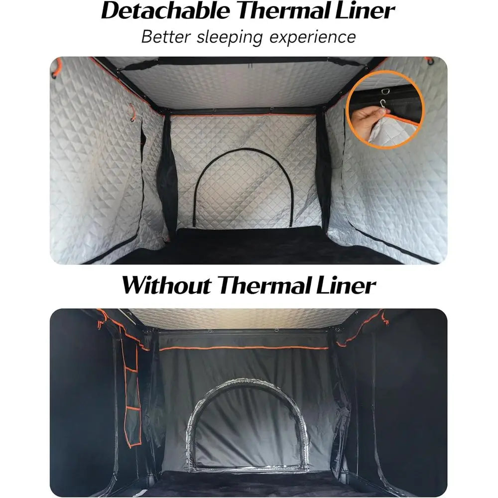 2-Person Winter Insulated Hard Shell Rooftop Tent for Camping, Trucks, Vans, and SUVs