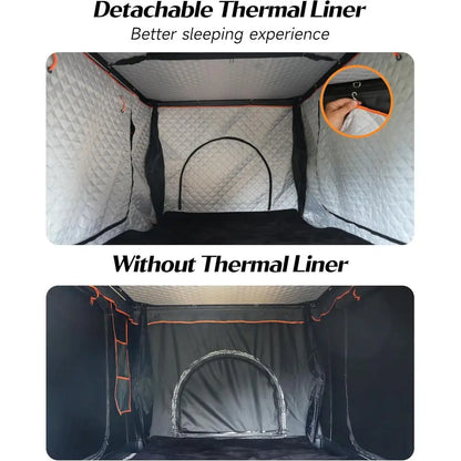 2-Person Winter Insulated Hard Shell Rooftop Tent for Camping, Trucks, Vans, and SUVs