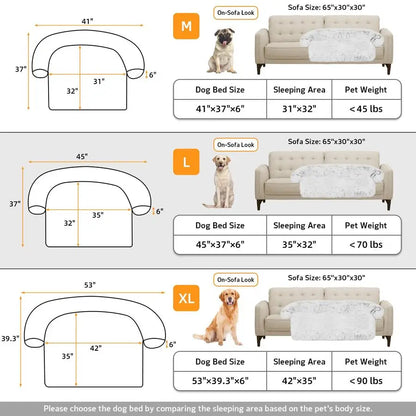 Dog Bed Fluffy Plush Dog Mat for Furniture Protector with Removable Washable Cover for Large Medium Small Dogs and Cats Large, L