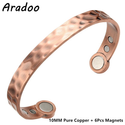 ARADOO Pure Copper Bracelets for Women 3500 Gauss Magnetic Therapy Braided Cuff