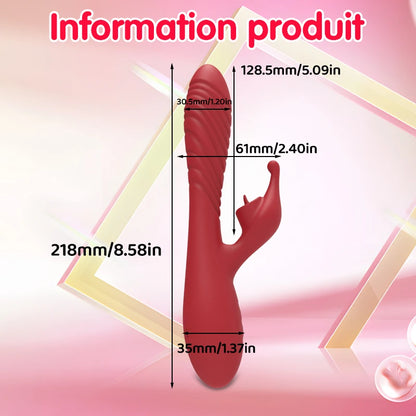 Thrusting Rabbit Vibrator for Women Go and Come G-Spot Dildo Vibrator Clitoris Stimulator Female Masturbation Sex Toy for Women
