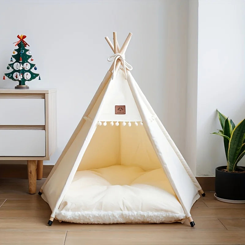 Lighted Pet Tent Bed With Cushions - All-Season Comfortable Cat And Dog Tent,  Suitable For Small To Medium-Sized Pets