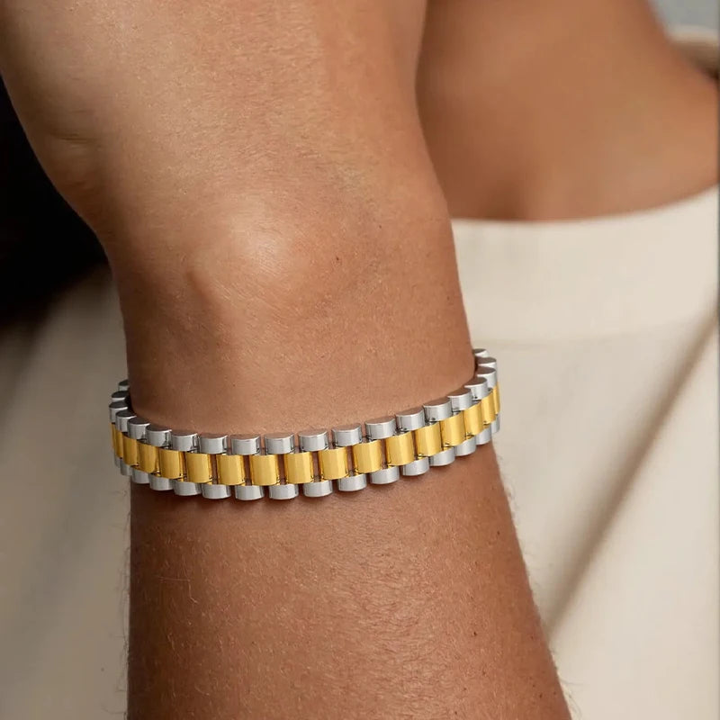 ROXI | Stainless Steel Cuban Bracelet Women and Men Unisex Fashion Couple Jewelr