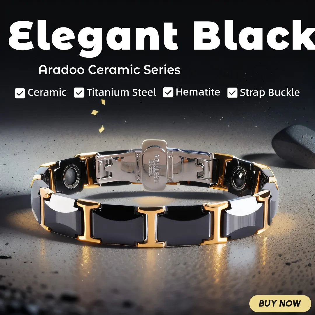 ARADOO Classic Dreamy Blue Ceramic Titanium Steel Bracelets Strap Buckle Design