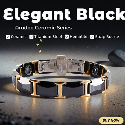 ARADOO Classic Dreamy Blue Ceramic Titanium Steel Bracelets Strap Buckle Design