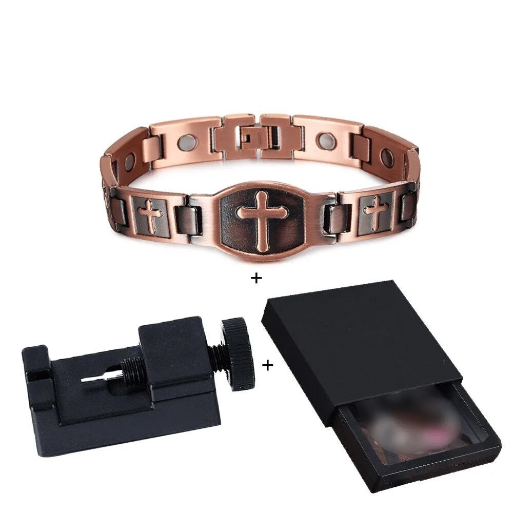Vintage Magnetic Bracelet Men Pure Copper Magnetic Bracelet Arthritis Health Ene