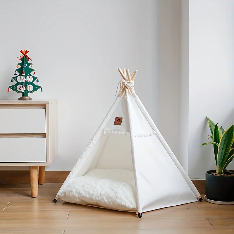 Lighted Pet Tent Bed With Cushions - All-Season Comfortable Cat And Dog Tent,  Suitable For Small To Medium-Sized Pets