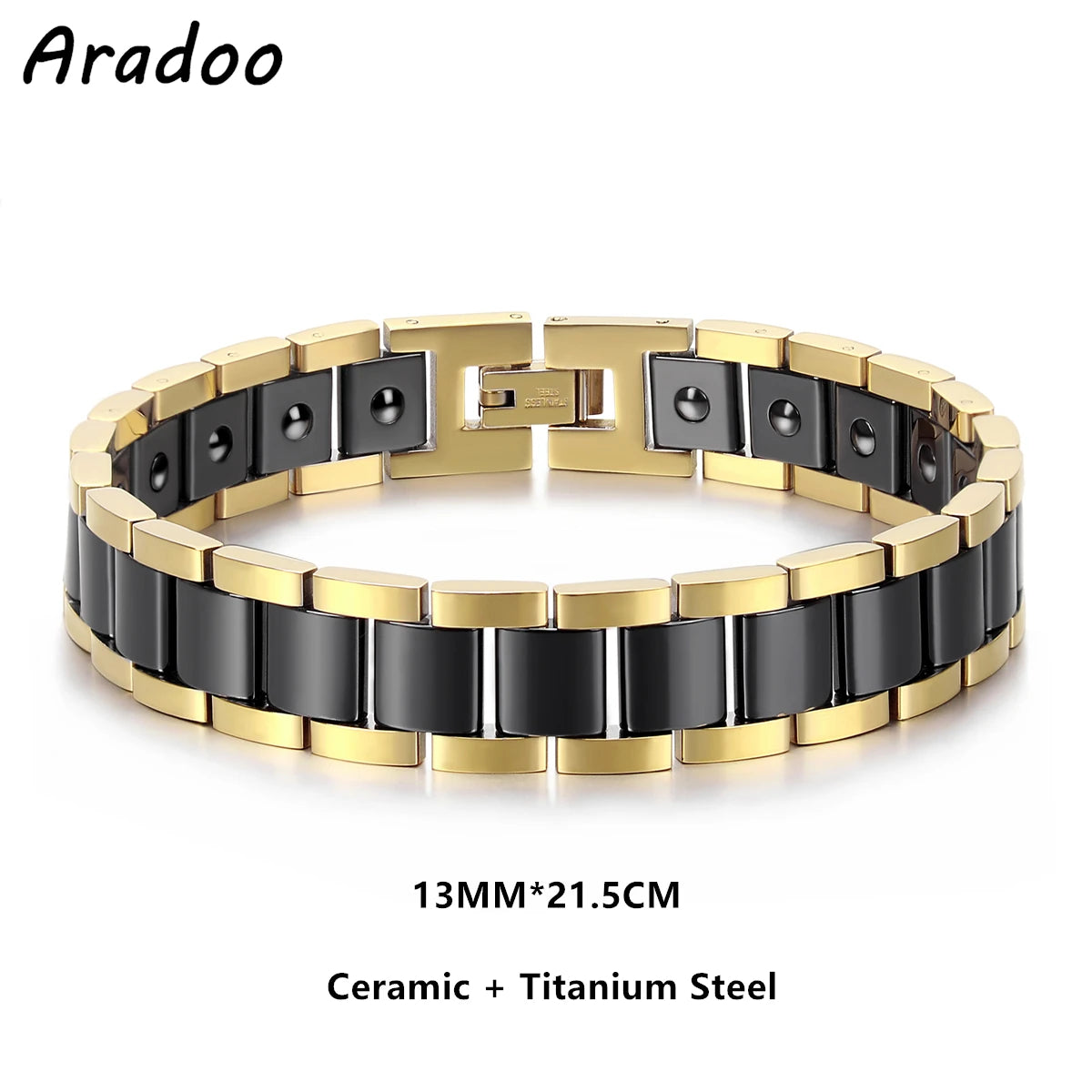 ARADOO Classic Dreamy Blue Ceramic Titanium Steel Bracelets Strap Buckle Design