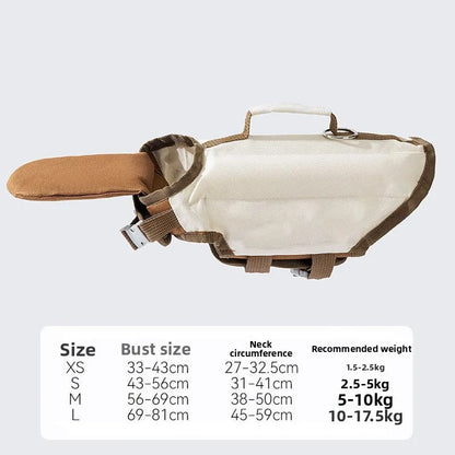 Dog Life Jacket with Rescue Handle, Pet Swimming Vest with Chin Float, Adjustable Breathable Safety Vest for Small Medium Dogs