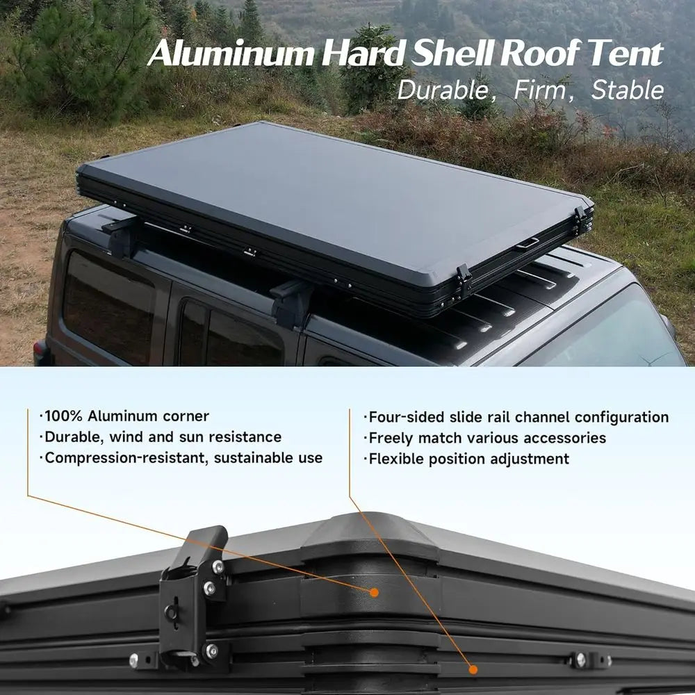 2-Person Winter Insulated Hard Shell Rooftop Tent for Camping, Trucks, Vans, and SUVs