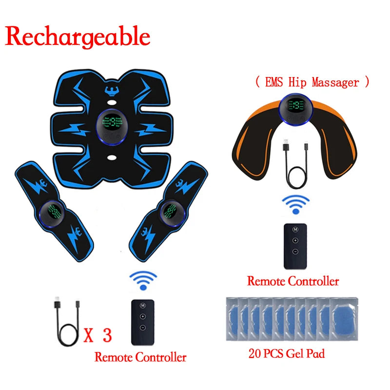 Remote Controller EMS Muscle Stimulator Smart Electric Fitness Abdominal Training Weight Loss Stickers Body Slimming Massager