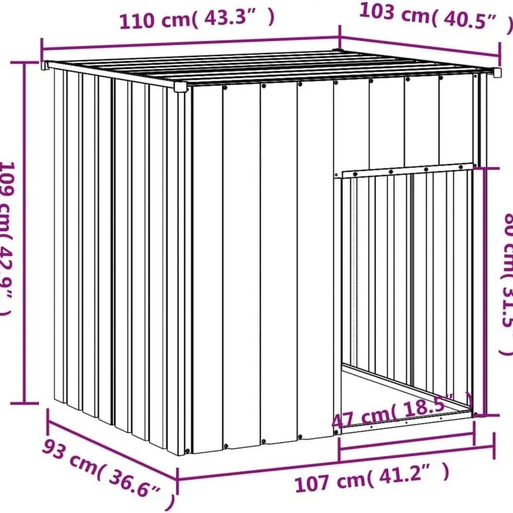 Galvanized Steel Dog House with Practical Roof and Convenient Entrance, Versatile Use for Playing, Exercising, Training – Light