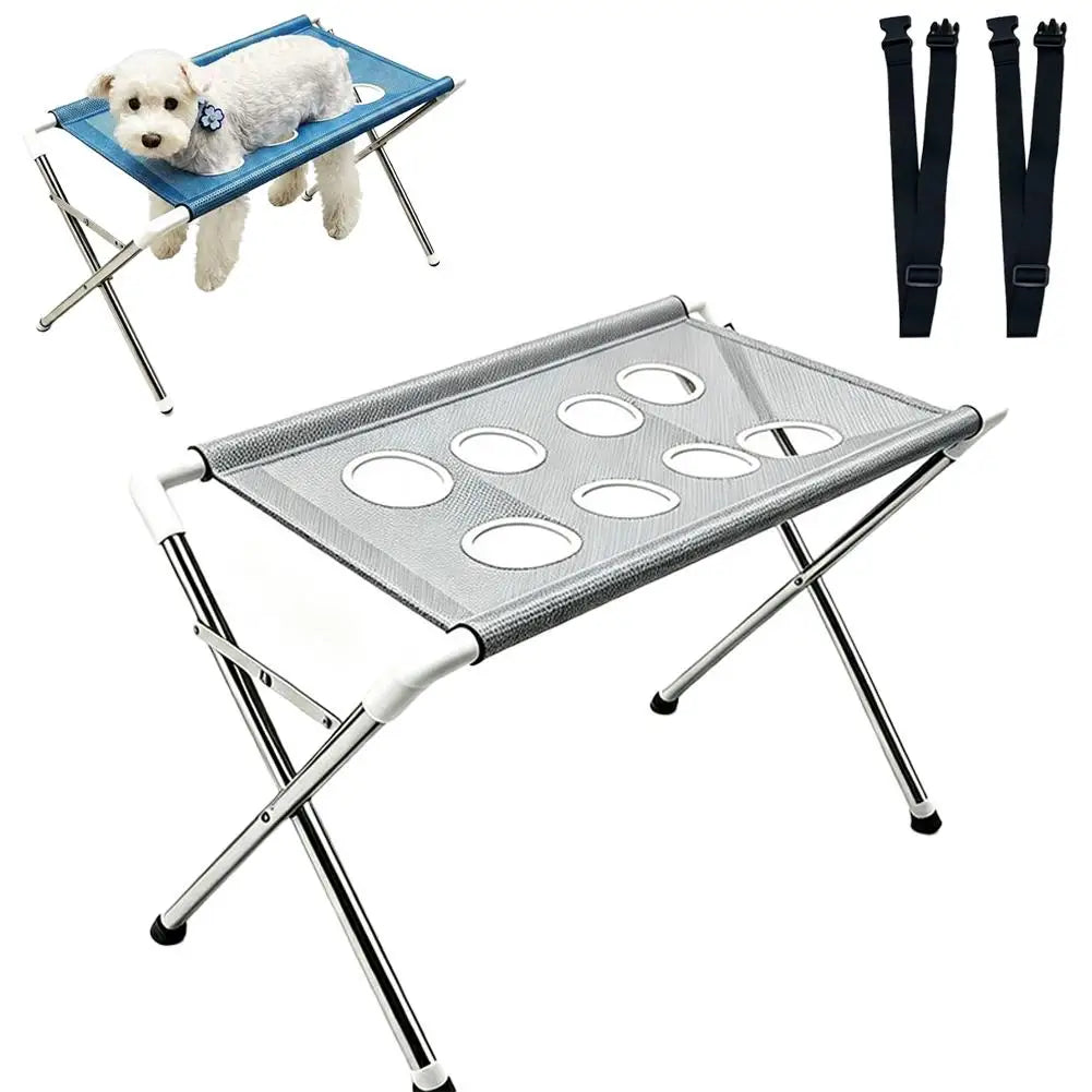 Portable Pet Grooming Bath Hammock Stand Adjustable Dog Cat Washing Restraint Mesh Support Rack Foldable Pet Bathing Helper