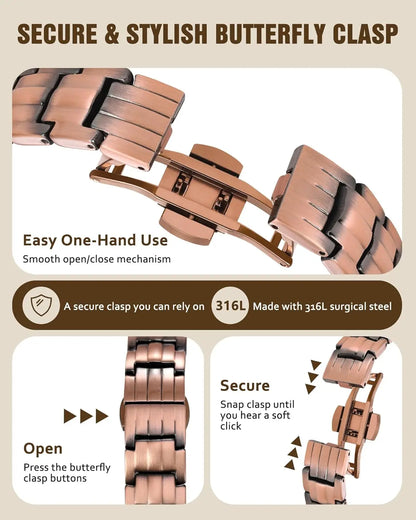 ARADOO Premium Copper Bracelet for Men with Strength 5000 Gauss Magnets Titanium