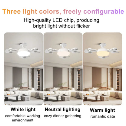 Ceiling Fan Light Drone E27 3/4 Head 2-in-1 Design Fan Lighting Bulb with Remote Control AC85-265V for Home Restaurant Bedroom