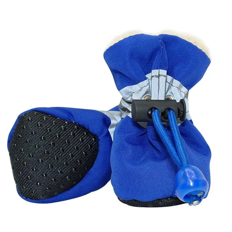 4pcs/set Waterproof Winter Pet Dog Shoes Anti-slip Rain Snow Boots Footwear Thick Warm For Small Cats Puppy Dogs Socks Booties