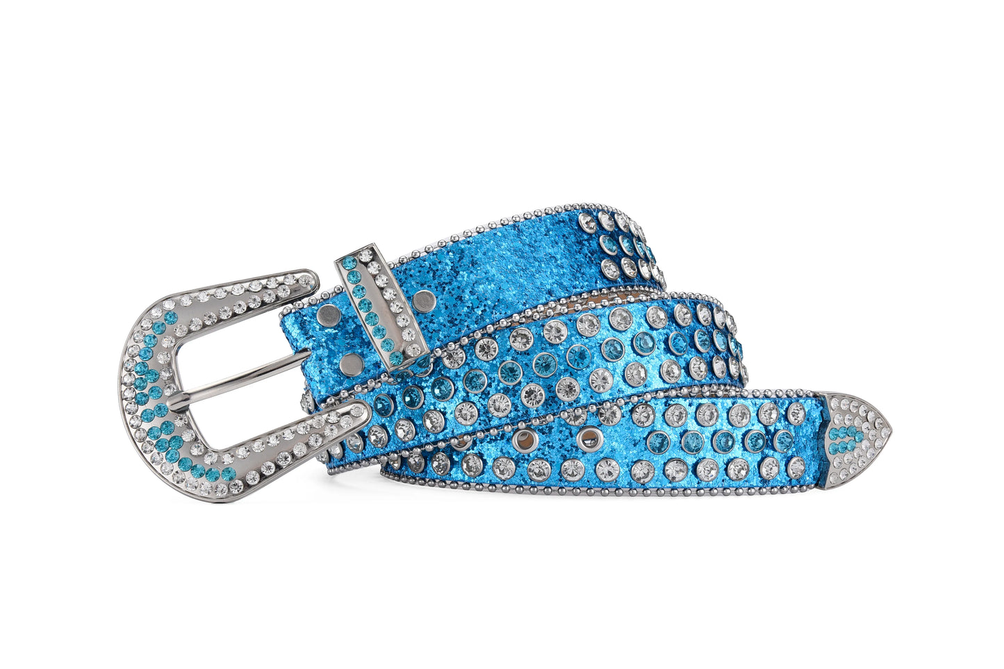 Men's Jeans Rhinestone Large Size Belt Women's Belt Western Denim Shiny Rivet Design Leather HipHop Punk Rock Y2K Style Belt