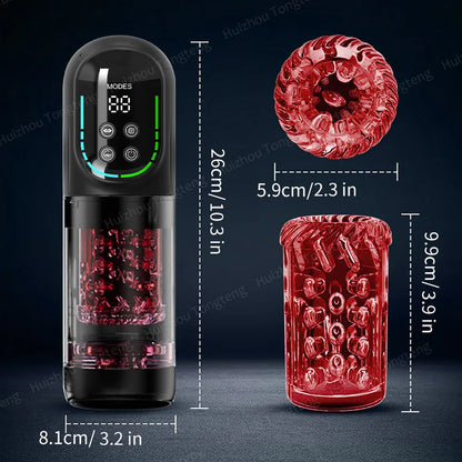 Automatic Telescopic Thrusting Male Masturbator Cup Sucking Vibrating Masturbation Vagina Pusssy Blowjob Adult Sex Toys for Men
