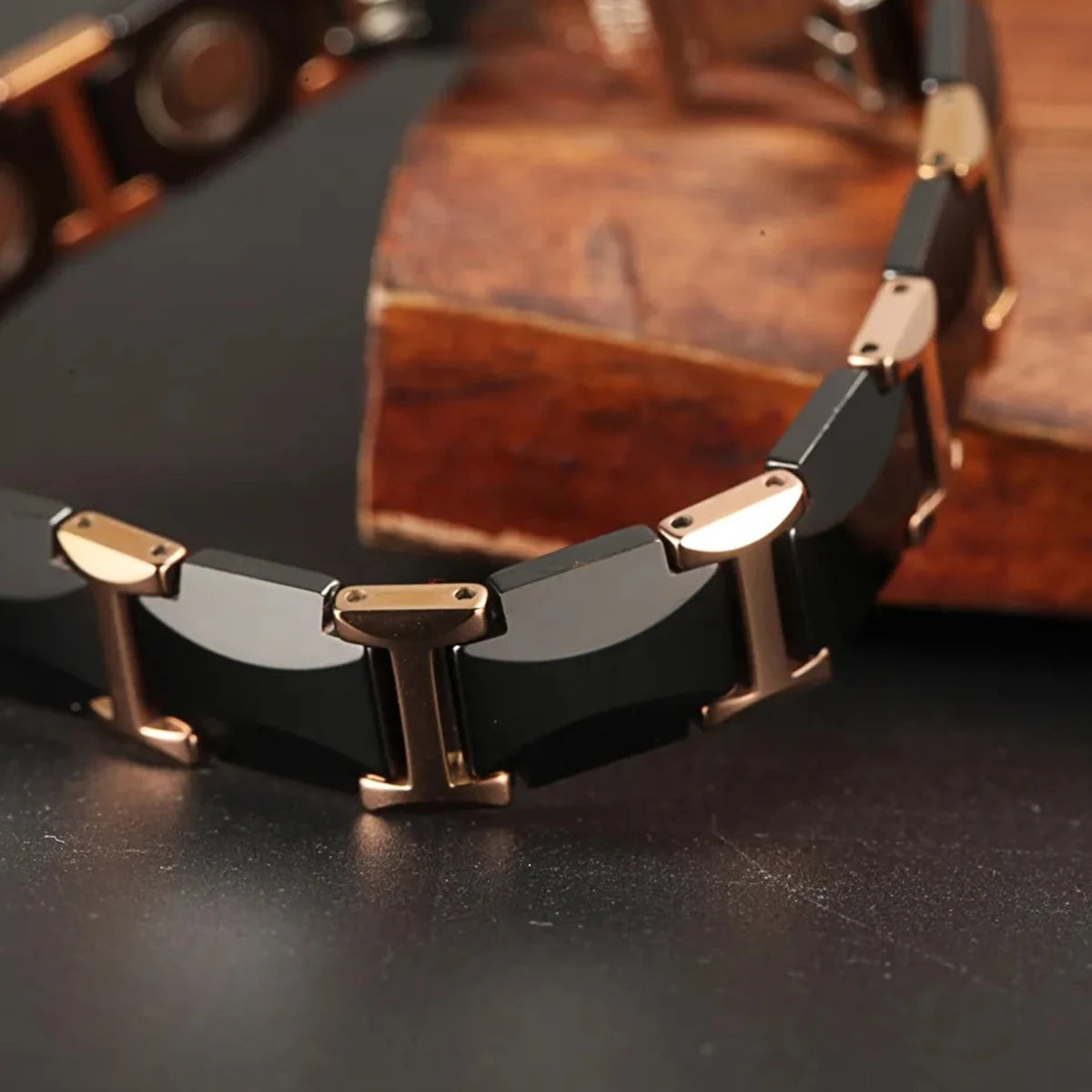 ARADOO Classic Dreamy Blue Ceramic Titanium Steel Bracelets Strap Buckle Design