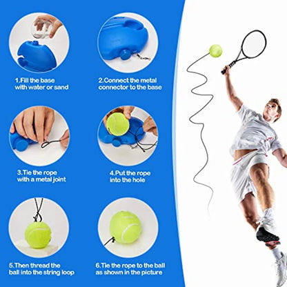 Solo Tennis Trainer Rebound Portable Tennis Equipment for Self-Practice Vibration Dampeners Works for Kids Beginners
