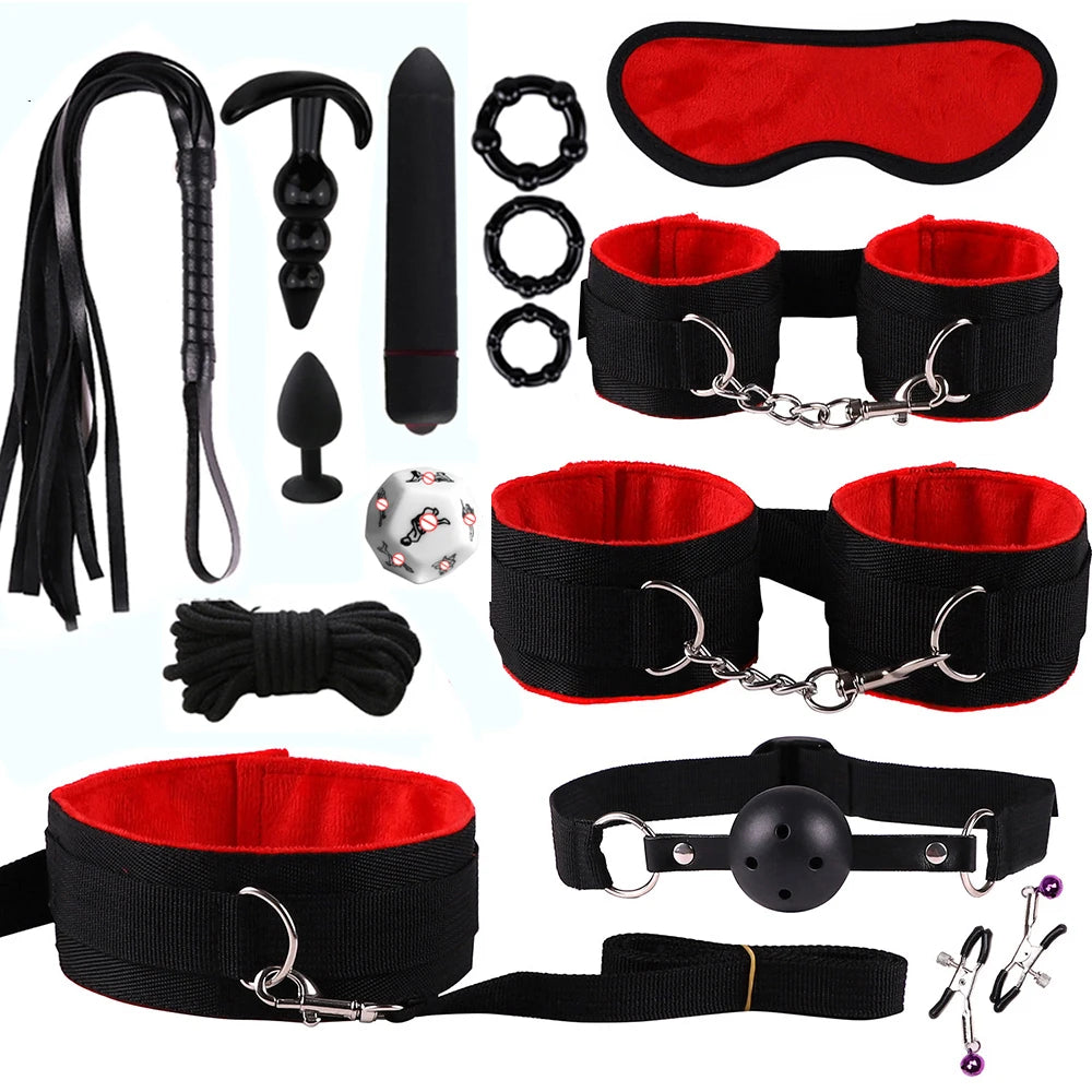 BDSM Kits Sex Bondage Vibrators Sex toys for Women Couples Adult 18 Handcuffs erotic accessories anal plug Dildo Sexy Toys Shop