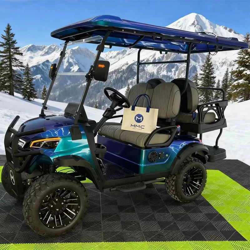 MMC 4WD aluminum alloy frame, off-road tires, 48V/72V Lithium Battery Acoustic 2/8 Seat Golf Cart, 4000W/7000W Golf Cart