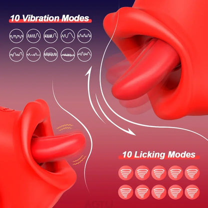 Vibrator Licking Tongue Sex Toy for Women Clitoral Nipple Vagina Stimulator Orgasm Blowjob Female Masturbation Tools Adult Goods