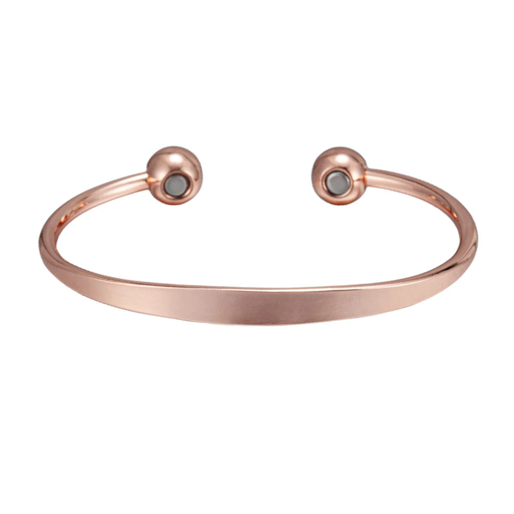 Vinterly Pure Copper Bracelets Magnetic Shiny Adjustable Bangles Arthritis Pain