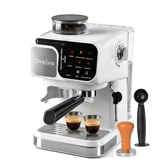 Espresso Machine White Fast Heating for Cappuccino Latte Coffee Maker for Home Office