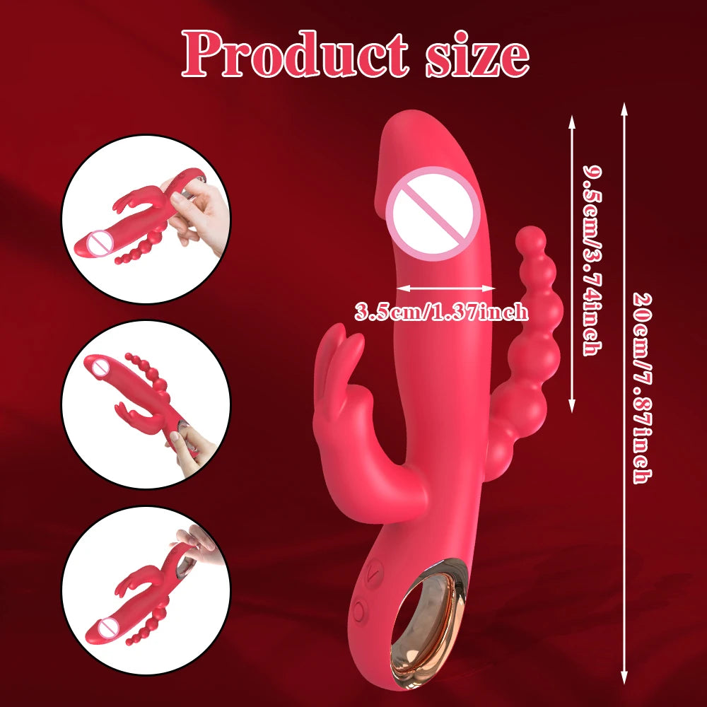 Thrusting Rabbit Vibrator for Women Go and Come G-Spot Dildo Vibrator Clitoris Stimulator Female Masturbation Sex Toy for Women