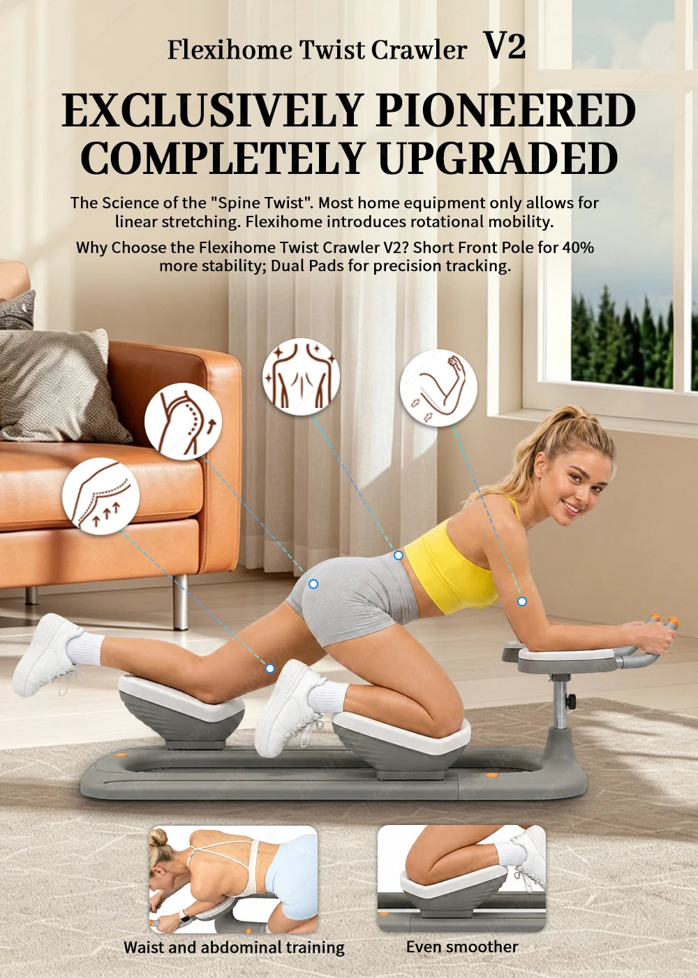 Waist Twisting Machine Core Trainer for Home Workout, Abdominal Exercise Equipment for Belly Fat Burning & Body Shaping