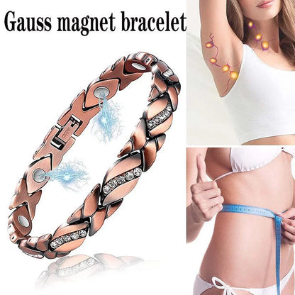 Pure Copper Bracelets for Women,Crystal Ultra Magnetic Bracelets for Women with